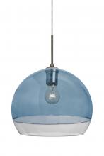  J-ALLY12BL-SN - Besa, Ally 12 Cord Pendant For Multiport Canopy, Coral Blue/Clear, Satin Nickel Finis