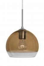  J-ALLY8AM-SN - Besa, Ally 8 Cord Pendant For Multiport Canopy, Amber/Clear, Satin Nickel Finish, 1x6