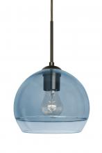  J-ALLY8BL-BR - Besa, Ally 8 Cord Pendant For Multiport Canopy, Coral Blue/Clear, Bronze Finish, 1x60