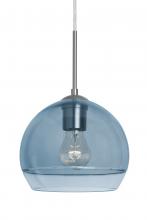 J-ALLY8BL-SN - Besa, Ally 8 Cord Pendant For Multiport Canopy, Coral Blue/Clear, Satin Nickel Finish