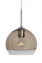  J-ALLY8SM-SN - Besa, Ally 8 Cord Pendant For Multiport Canopy, Smoke/Clear, Satin Nickel Finish, 1x6