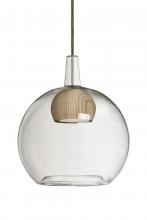  J-BENJICLNA-LED-BR - Besa, Benji Cord Pendant For Multiport Canopy, Clear/Natural, Bronze Finish, 1x9W LED