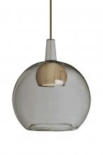  J-BENJISMNA-LED-BR - Besa, Benji Cord Pendant For Multiport Canopy, Smoke/Natural, Bronze Finish, 1x9W LED