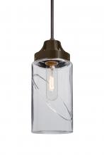  J-BLINKCL-BR - Besa, Blink Cord Pendant For Multiport Canopy, Clear, Bronze Finish, 1x60W Medium Bas
