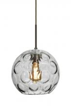  J-BOMYCL-EDIL-BR - Besa Bombay Pendant For Multiport Canopy, Clear, Bronze Finish, 1x8W LED Filament