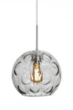  J-BOMYCL-EDIL-SN - Besa Bombay Pendant For Multiport Canopy, Clear, Satin Nickel Finish, 1x8W LED Filame