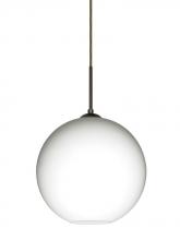  J-COCO1007-LED-BR - Besa Coco 10 Pendant For Multiport Canopy, Opal Matte, Bronze Finish, 1x9W LED