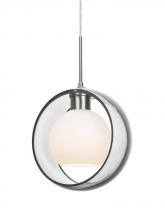  J-MANACL-LED-SN - Besa Mana Pendant For Multiport Canopy, Clear/Opal, Satin Nickel Finish, 1x9W LED