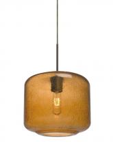  J-NILES10AM-BR - Besa Niles 10 Pendant For Multiport Canopy, Amber Bubble, Bronze Finish, 1x60W Medium