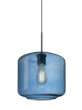 Besa Lighting J-NILES10BL-EDIL-BR - Besa Niles 10 Pendant For Multiport Canopy, Blue Bubble, Bronze Finish, 1x4W LED Fila
