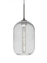  J-OMEGA12CL-EDIL-BR - Besa, Omega 12 Cord Pendant For Multiport Canopies, Clear, Bronze Finish, 1x4W LED Fi