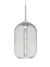  J-OMEGA12CL-EDIL-SN - Besa, Omega 12 Cord Pendant For Multiport Canopies, Clear, Satin Nickel Finish, 1x4W