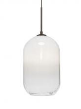 Besa Lighting J-OMEGA12WH-BR - Besa, Omega 12 Cord Pendant For Multiport Canopies,White/Clear, Bronze Finish, 1x60W