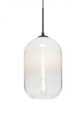  J-OMEGA12WH-EDIL-BR - Besa, Omega 12 Cord Pendant For Multiport Canopies, White/Clear, Bronze Finish, 1x4W