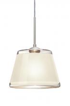 Besa Lighting J-PIC9WH-LED-SN - Besa Pendant For Multiport Canopy Pica 9 Satin Nickel White Sand 1x9W LED