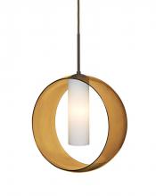 J-PLATOAM-LED-BR - Besa, Plato Cord Pendant For Multiport Canopies, Amber/Opal, Bronze Finish, 1x5W LED