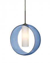  J-PLATOBL-LED-BR - Besa, Plato Cord Pendant For Multiport Canopies, Blue/Opal, Bronze Finish, 1x5W LED