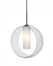  J-PLATOCL-LED-BR - Besa, Plato Cord Pendant For Multiport Canopies, Clear/Opal, Bronze Finish, 1x5W LED