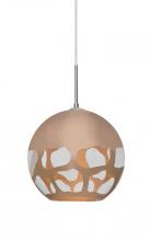  J-ROCKYCP-LED-SN - Besa, Rocky Cord Pendant For Multiport Canopies, Copper, Satin Nickel Finish, 1x9W LE