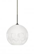  J-ROCKYWH-LED-BR - Besa, Rocky Cord Pendant For Multiport Canopies, White, Bronze Finish, 1x9W LED