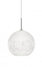  J-ROCKYWH-LED-SN - Besa, Rocky Cord Pendant For Multiport Canopies, White, Satin Nickel Finish, 1x9W LED