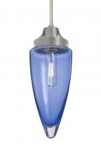  J-SULUBL-SN - Besa, Sulu Cord Pendant For Multiport Canopy, Blue Bubble, Satin Nickel Finish, 1x60W