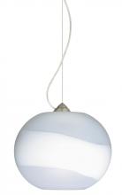  1KX-477699-LED-SN - Besa Luna LED Pendant Opal Frost Satin Nickel 1x9W LED