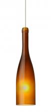  1XP-1685AF-SN - Besa Pendant Botella 12 Satin Nickel Amber Frost 1x35W Halogen