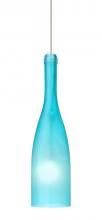  1XP-1685BF-SN - Besa Pendant Botella 12 Satin Nickel Blue Frost 1x35W Halogen