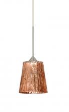  X-5125CF-LED-SN - Besa Pendant For Multiport Canopy Nico 4 Satin Nickel Stone Copper Foil 1x5W LED