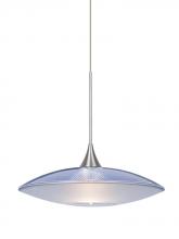  X-6294BL-LED-SN - Besa Pendant For Multiport Canopy Spazio Satin Nickel Blue/Frost 1x5W LED