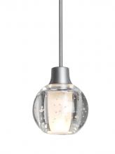  X-BOCA3BB-LED-SN - Besa, Boca 3 Cord Pendant For Multiport Canopies, Clear Bubble, Satin Nickel Finish,