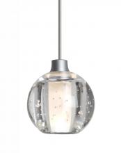  X-BOCA5BB-LED-SN - Besa, Boca 5 Cord Pendant For Multiport Canopies, Clear Bubble, Satin Nickel Finish,