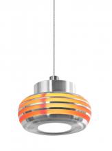  X-FLOW00-AMAM-LED-SN - Besa, Flower Cord Pendant For Multiport Canopy, Amber/Amber, Satin Nickel Finish, 1x6W LED