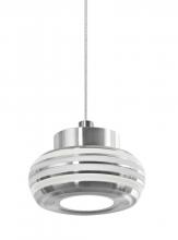  X-FLOW00-CLFR-LED-SN - Besa, Flower Cord Pendant For Multiport Canopy, Clear/Frost, Satin Nickel Finish, 1x3