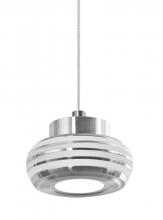  X-FLOW00-FRFR-LED-SN - Besa, Flower Cord Pendant For Multiport Canopy, Frost/Frost, Satin Nickel Finish, 1x3