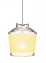  X-PIC6CR-LED-SN - Besa Pendant For Multiport Canopy Pica 6 Satin Nickel Creme Sand 1x5W LED
