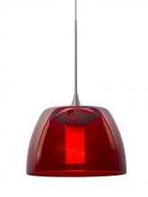 X-SPURRD-LED-SN - Besa Spur Cord Pendant For Multiport Canopy, Red, Satin Nickel Finish, 1x3W LED