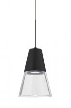  X-TIMO6BC-LED-BR - Besa, Timo 6 Cord Pendant For Multiport Canopies,Clear/Black, Bronze Finish, 1x9W LED