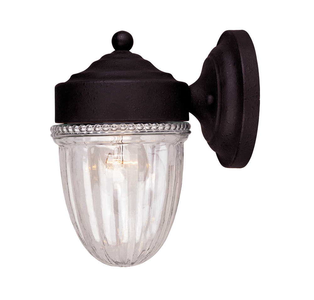 1-light Outdoor Wall Lantern In Textured Black