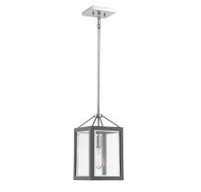  3-8880-1-175 - Champlin 1-Light Pendant in Gray with Polished Nickel Accents