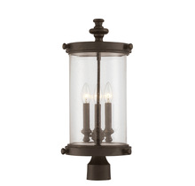  5-1223-40 - Palmer 3-Light Outdoor Post Lantern in Walnut Patina