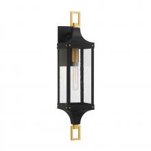  5-279-144 - Glendale 1-Light Outdoor Wall Lantern in Matte Black and Weathered Brushed Brass