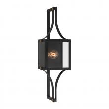  5-472-144 - Raeburn 1-Light Outdoor Wall Lantern in Matte Black and Weathered Brushed Brass