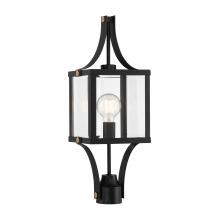 5-476-144 - Raeburn 1-Light Outdoor Post Lantern in Matte Black and Weathered Brushed Brass