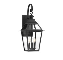  5-722-153 - Jackson 3-Light Outdoor Wall Lantern in Matte Black with Gold Highlights