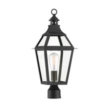  5-724-153 - Jackson 1-Light Outdoor Post Lantern in Matte Black with Gold Highlights