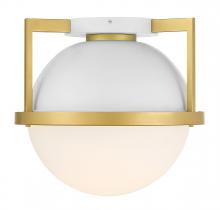  6-4602-1-142 - Carlysle 1-Light Ceiling Light in White with Warm Brass Accents