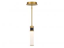  7-1643-1-143 - Abel LED Mini-Pendant in Matte Black with Warm Brass Accents