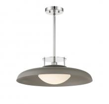  7-1690-1-175 - Gavin 1-Light Pendant in Gray with Polished Nickel Accents
